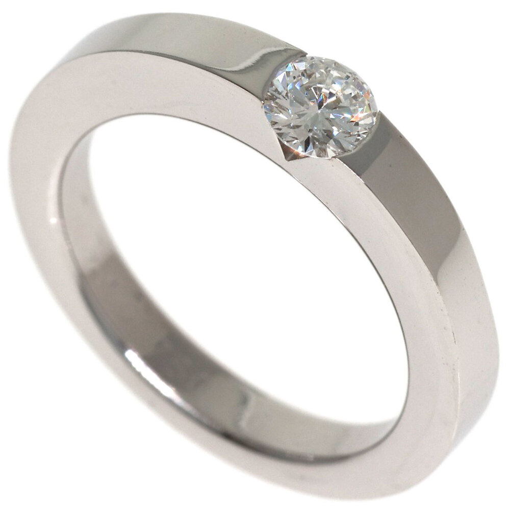 Cartier Date with Diamond #46 Ring, 18K White Gold, Women's.